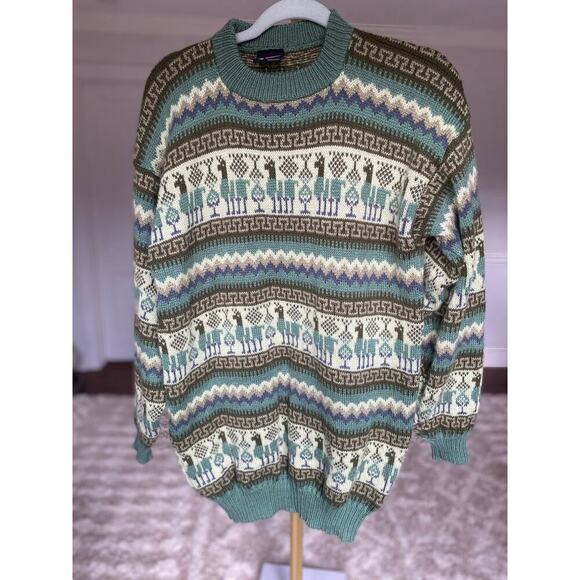 Alpaca Wool Knit Peru Sweater Pincho Poncho Granola Normcore Minimalist Scandi - Picture 2 of 12